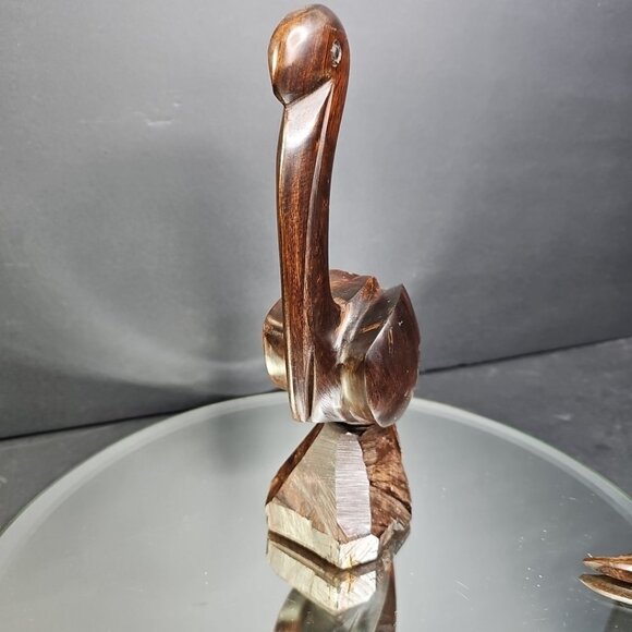 Roadrunner And Pelican Ironwood Wood Carvings. Roadrunner Mounts On Wall - Picture 12 of 15